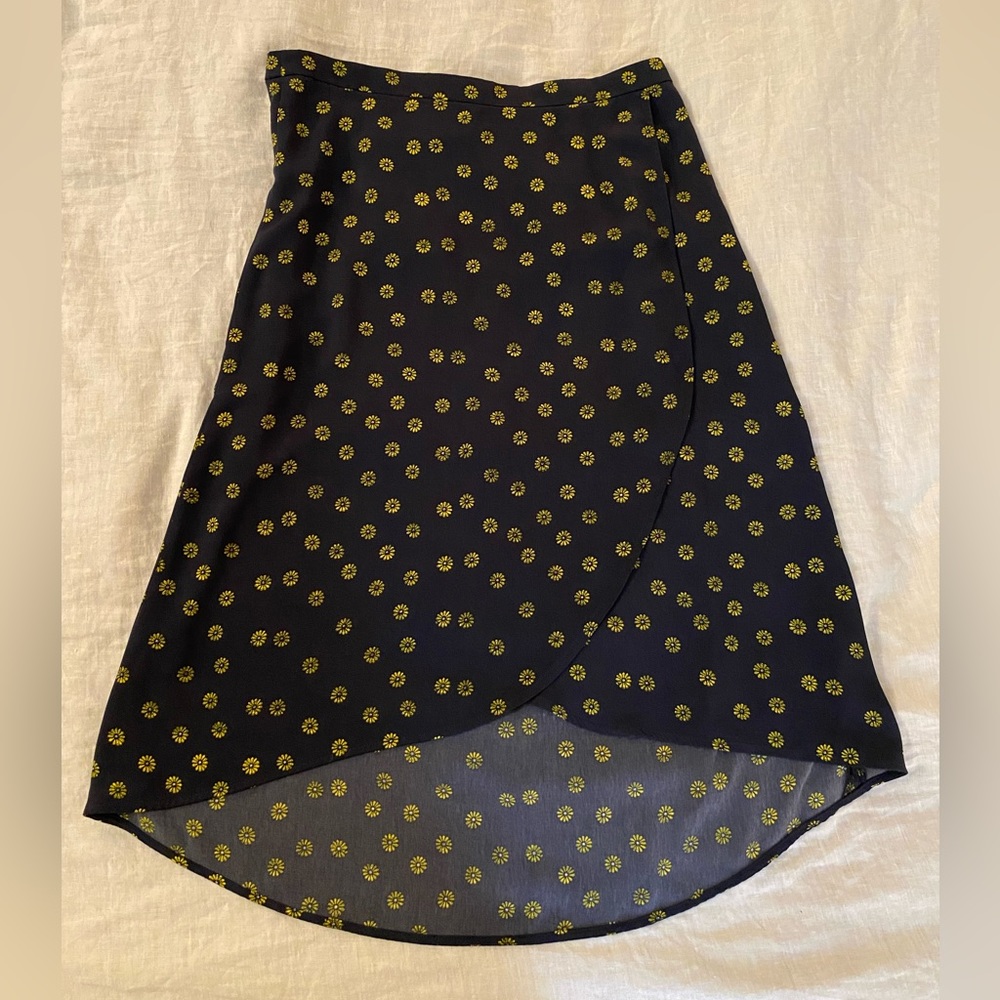 J. Crew Daisy Print, wrap midi skirt
